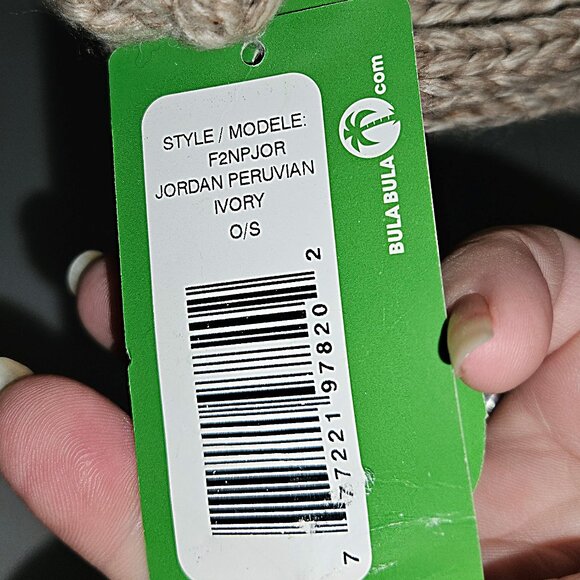 Bula Jordan Peruvian Ivory Wool Blend Hat ~ Unisex ~ New With Tag - Picture 5 of 5